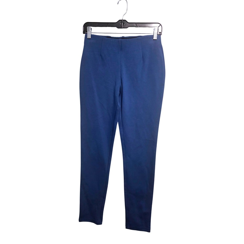 Calvin Klein Womens XS Blue Stretch Ponte Skinny Leg Pull On Dress Pants